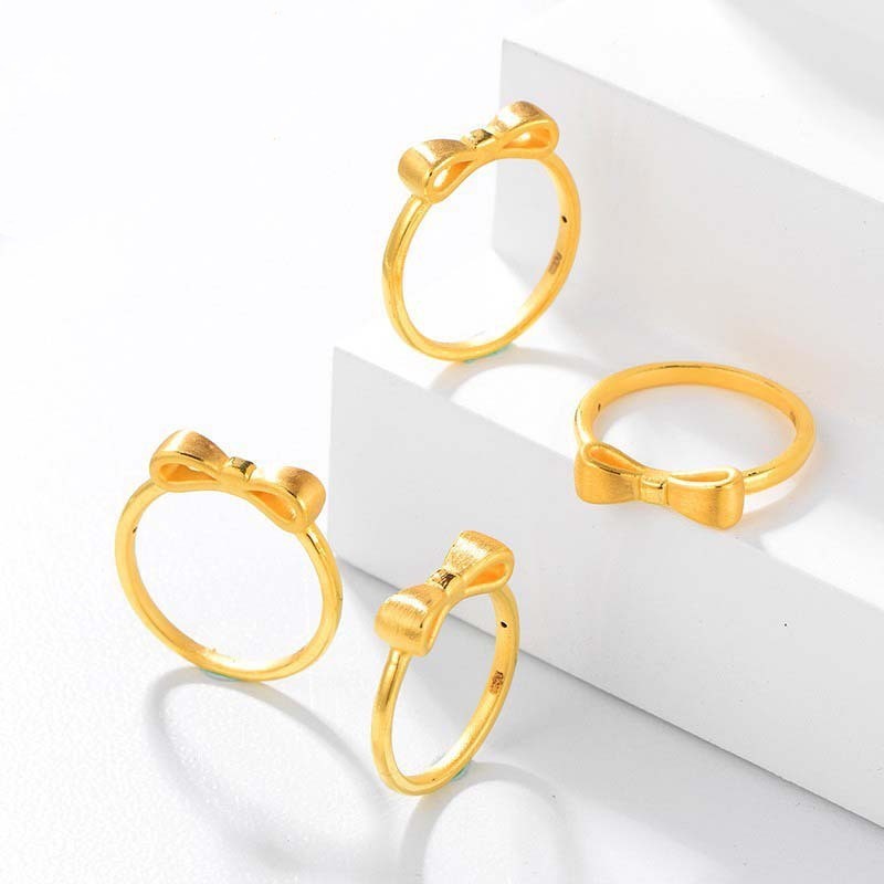 Stamped “足金999” Real 24K Yellow Gold Ring Fashion Gold Jewelry
