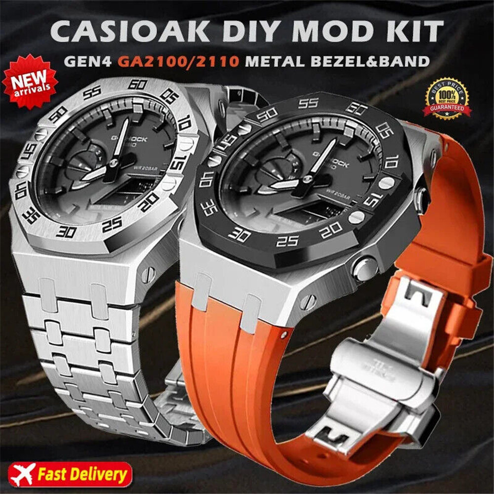 Dial Bezel AP Mod Kit Metal Refit Case Band Strap Cover for G-Shock GA-2100/2110