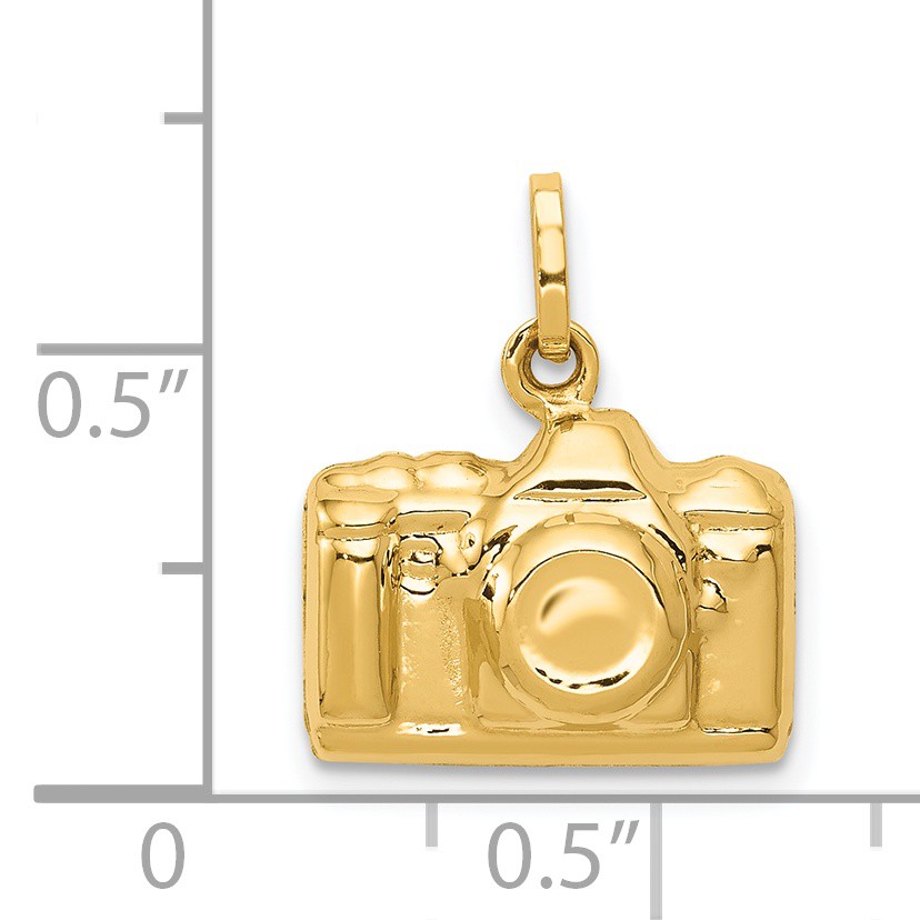 14k 3-D Polished Camera Charm XCH135