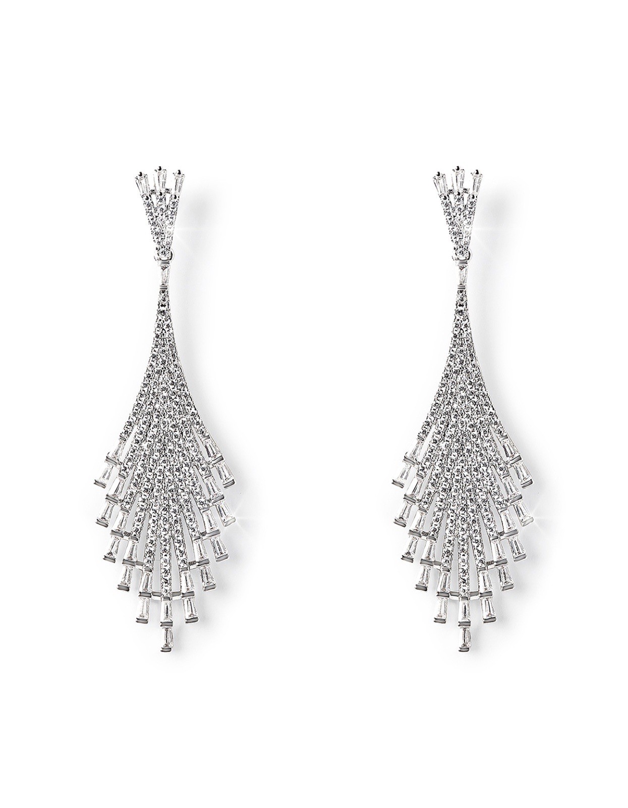 18k White Gold Filled Earrings made w Swarovski Crystal Marquise Bridal Jewelry