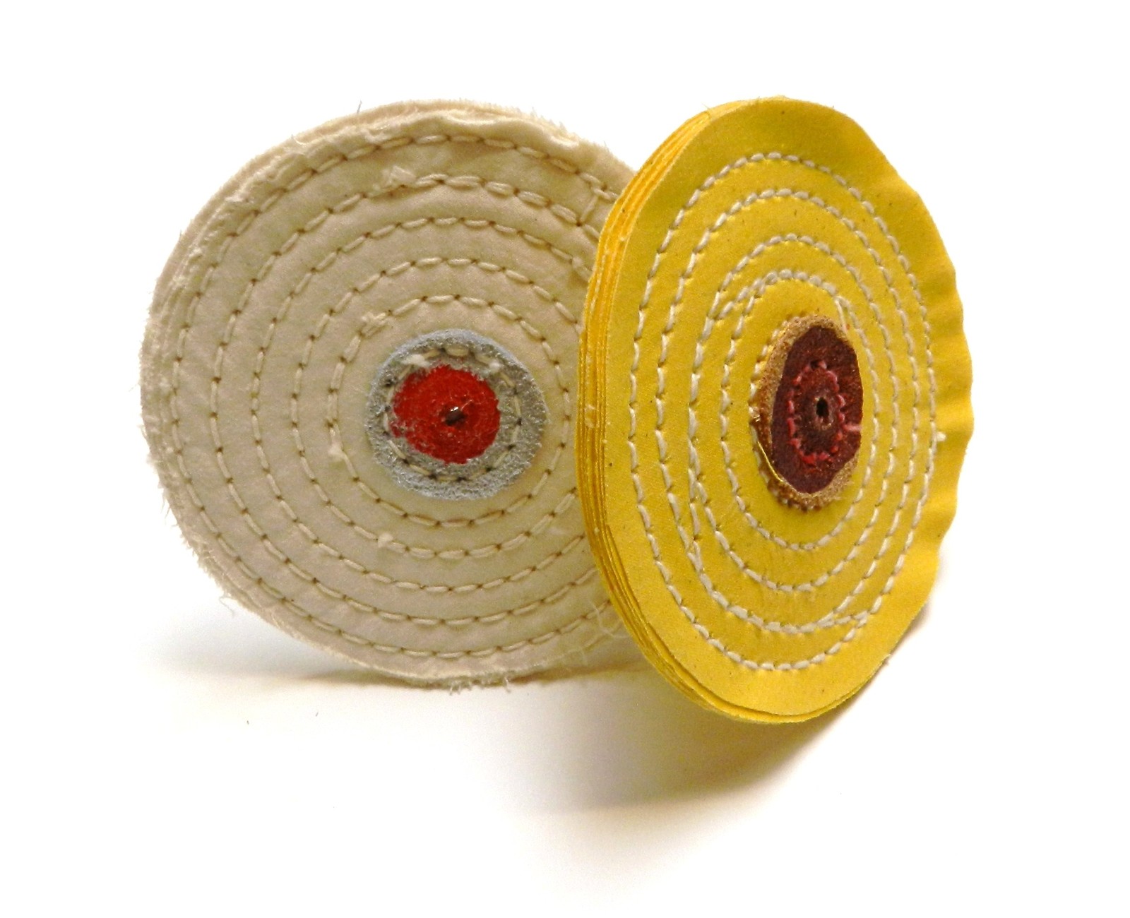 Jewelers Buffs Knife Edge White & Yellow 2-Pc Set 4″ Polishing Buffing Wheel