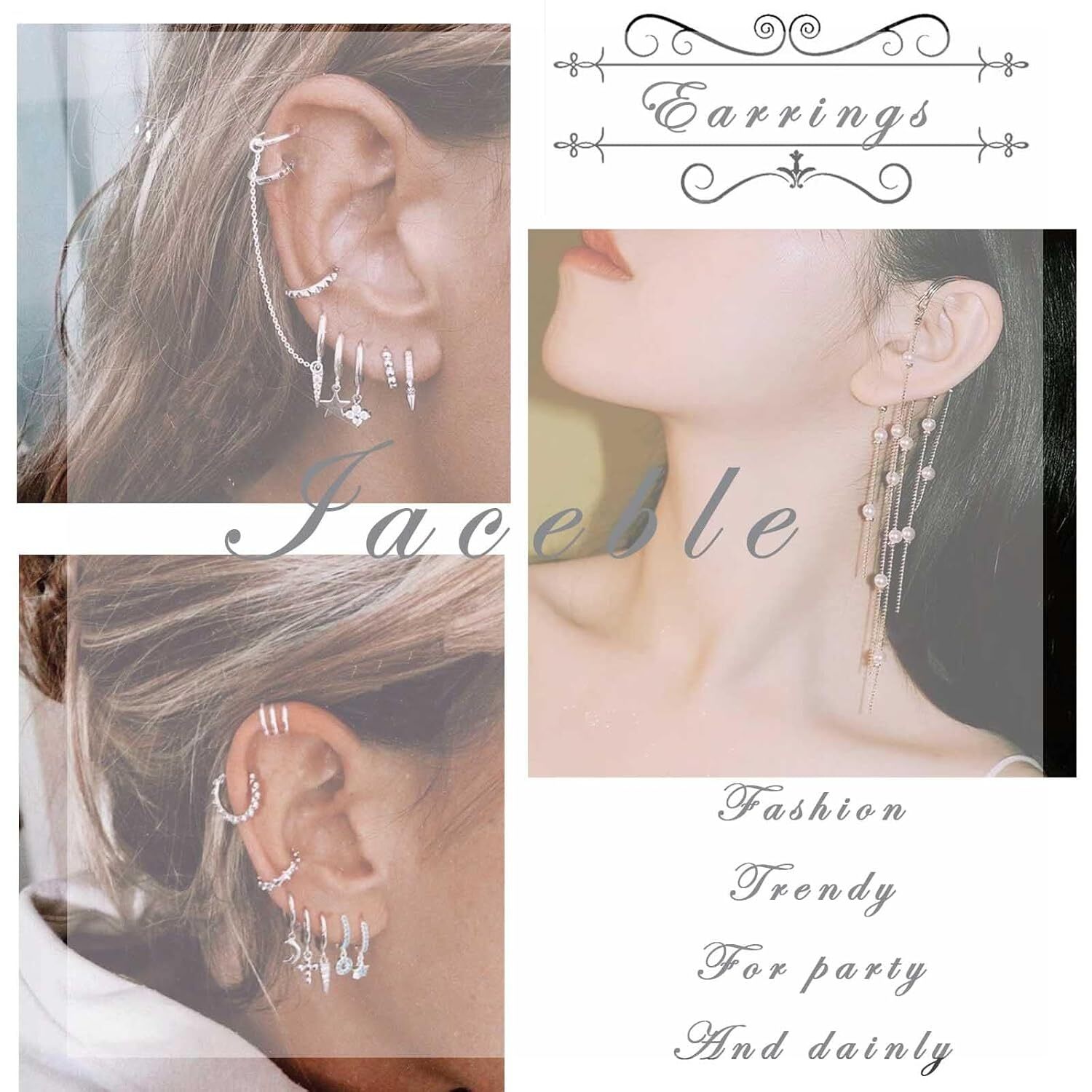 Hollow Square Stud Earring-Boho Square Jacket Earrings-1 pair of ,Silver/Gold