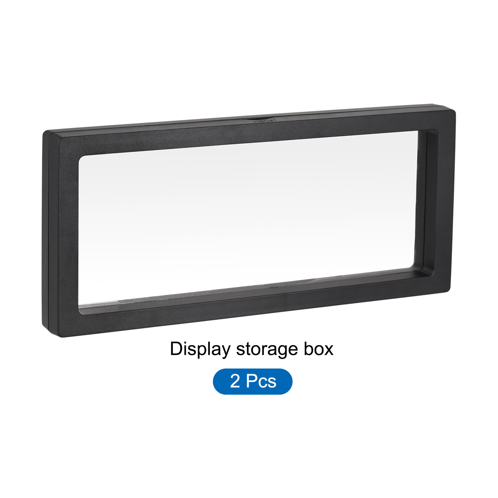 2 x Floating Thin Film Display Box ABS Frame Case 30cm x 11cm x 2cm Black