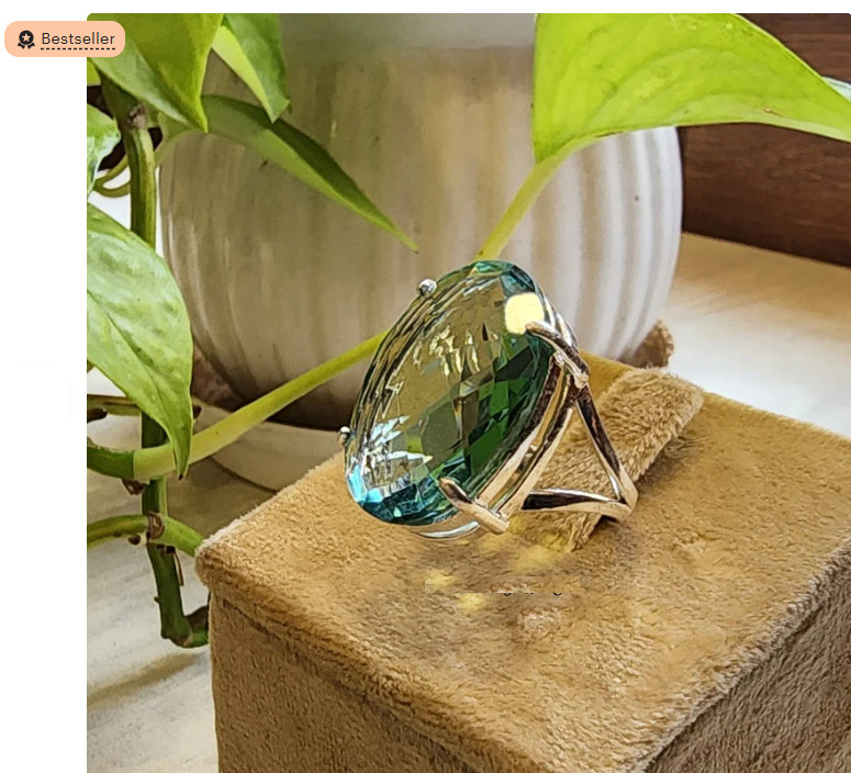 Aquamarine Gemstone Ring Handmade 925 Sterling Silver Promise Ring All Size R453