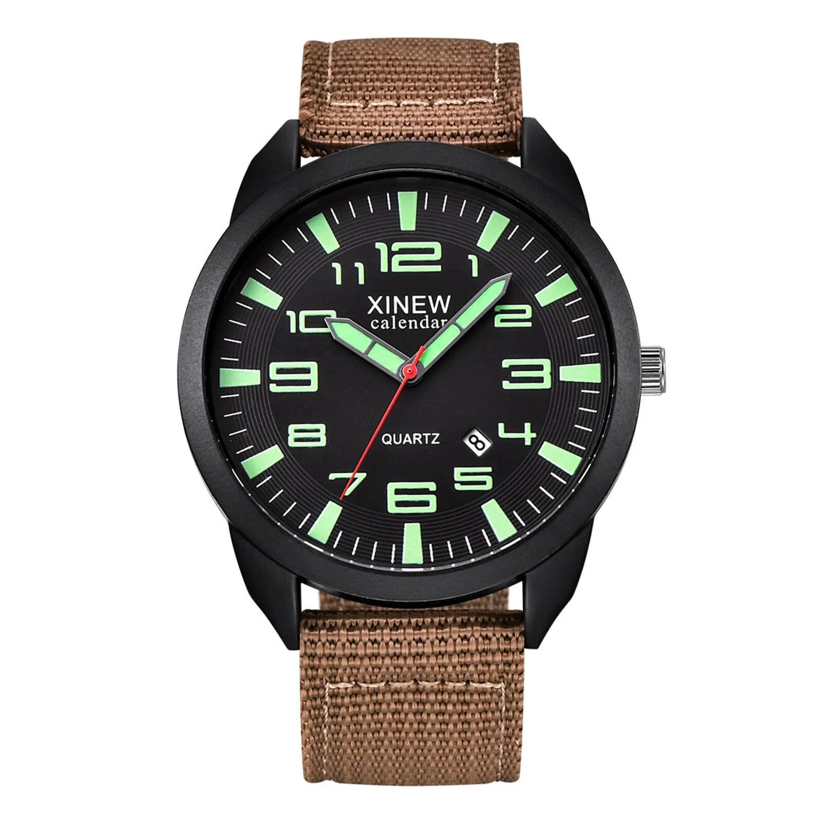 Men’s Quartz Nylon Strap Watch Date Display Casual Business Wristwatch