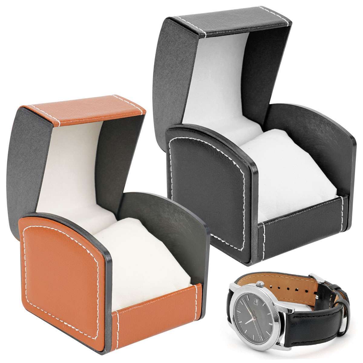 Luxury Single Watch Gift Box with Pillow PU Leather Wristwatch Display Case