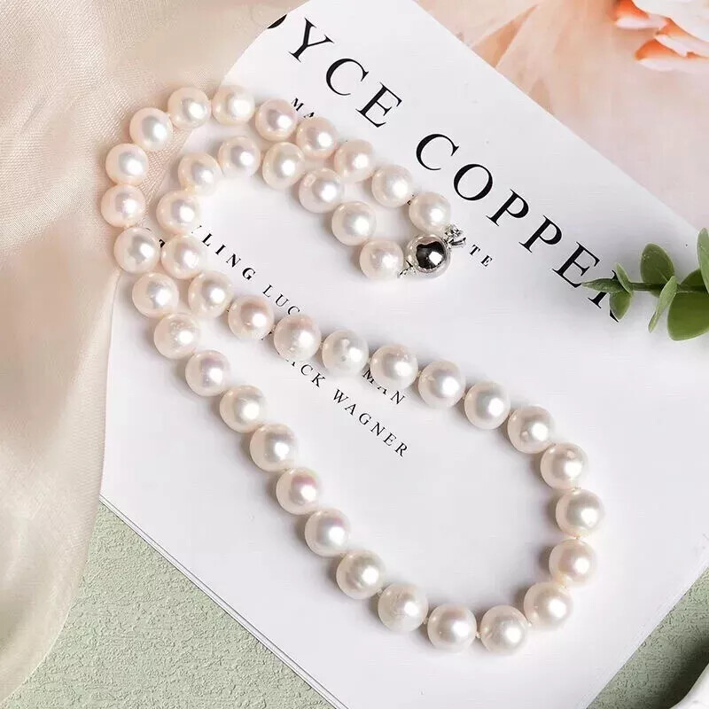 Perfect AAA Round South Sea Pearl 8-9mm White Pearl Necklace 16/36 inches 925s