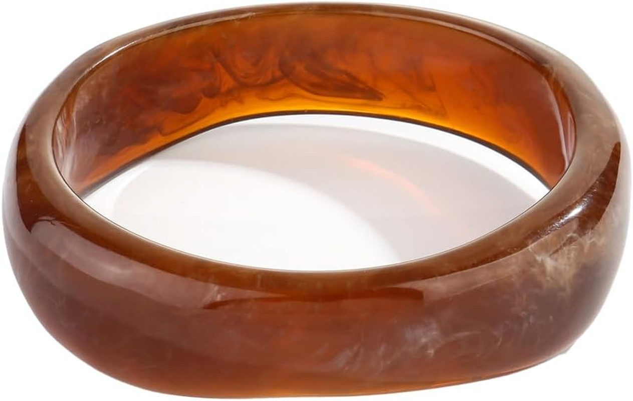 Chunky Acrylic Bangles Bracelets For Women Geometric Acrylic Resin Acetate Mottl