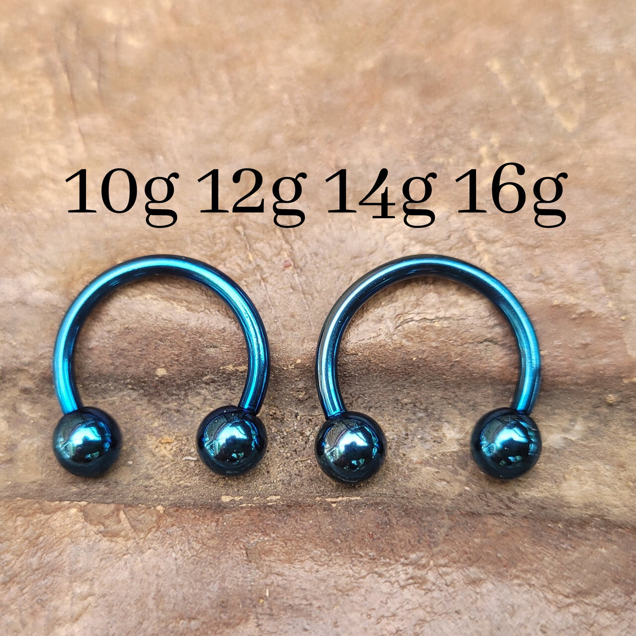 Blue Titanium Steel Horseshoes Pinchers Ear Plugs Gauges Septum Stretching Ring