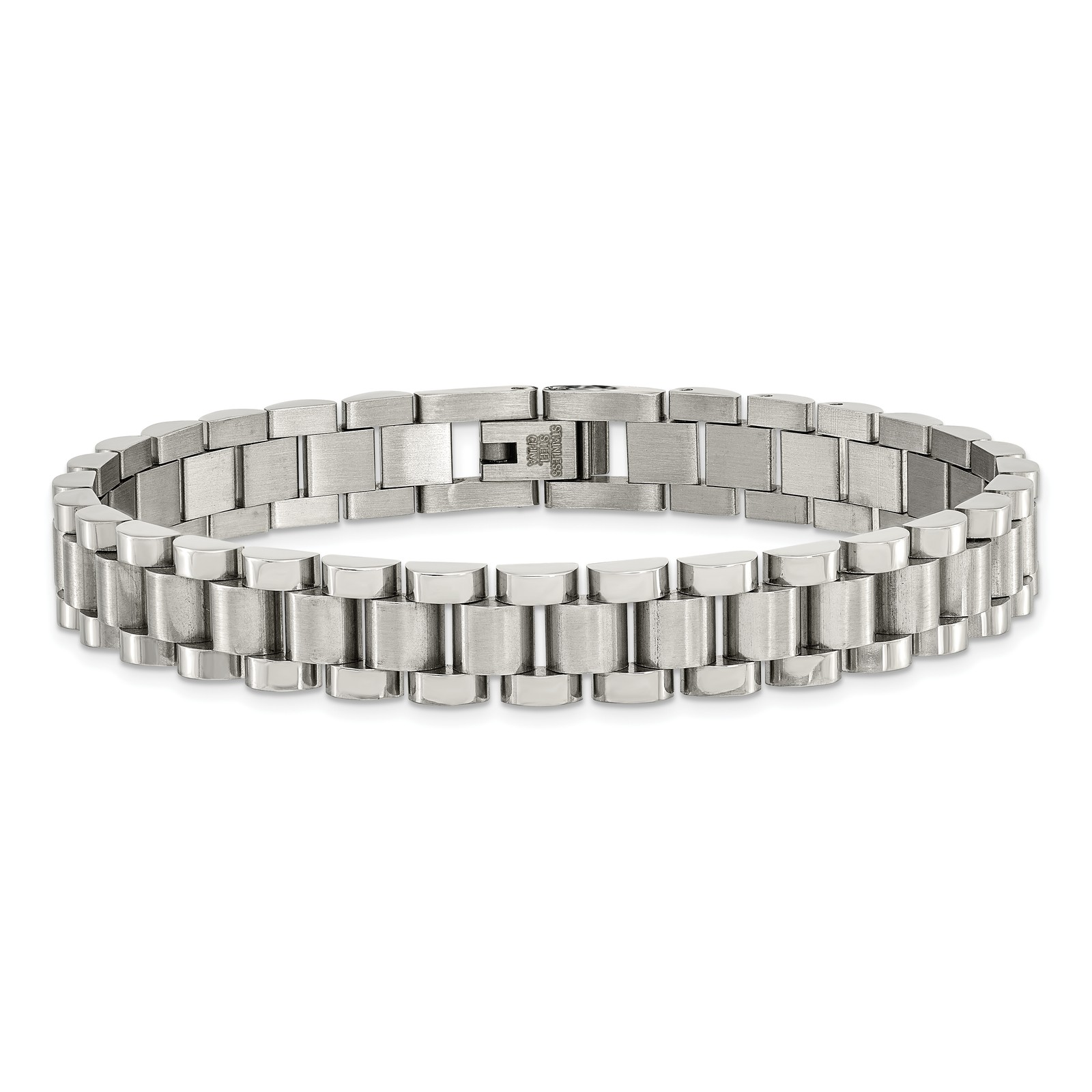 Chisel Stainless Steel Brushed and Polished 8.5 inch Link Bracelet SRB152