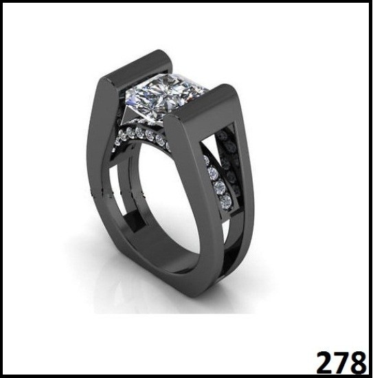 Radiant Cut 3CT Lab Created Diamond Men’s Wedding Ring 14K Black Gold Finish