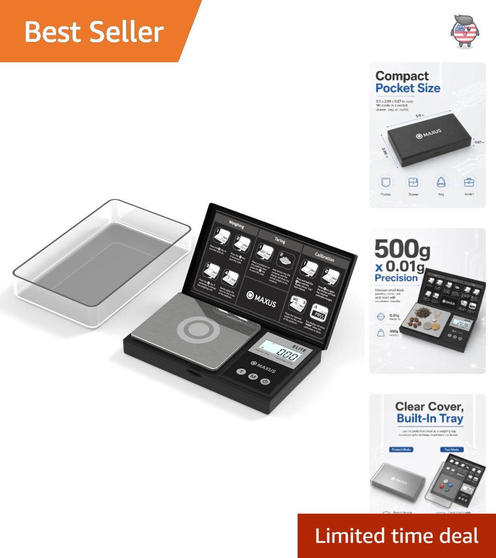 Versatile High Precision Gram Scale 500g | 6 Units, Tare Function & LCD Display