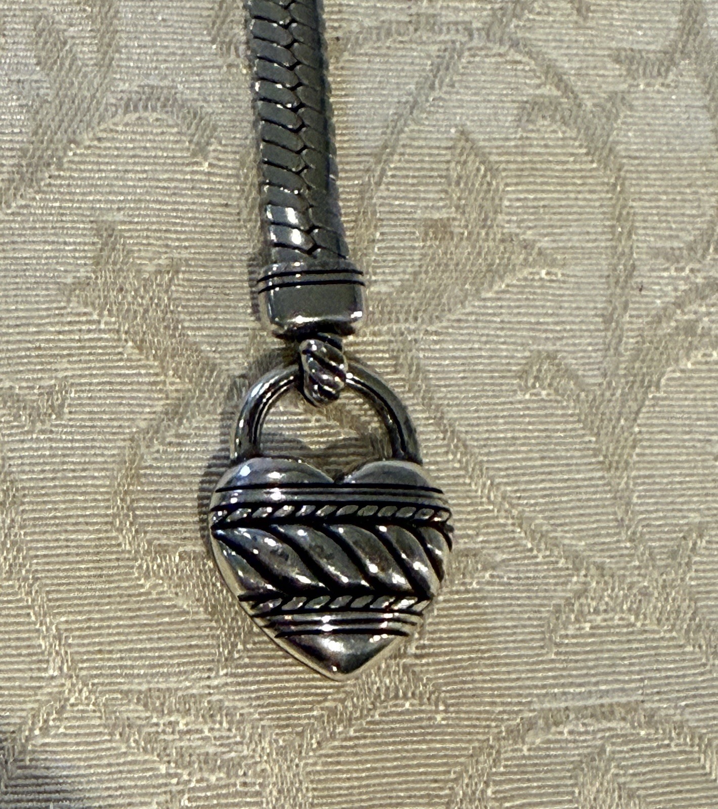 Brighton CORBY Bracelet with Heart Charm and Toggle Closure.