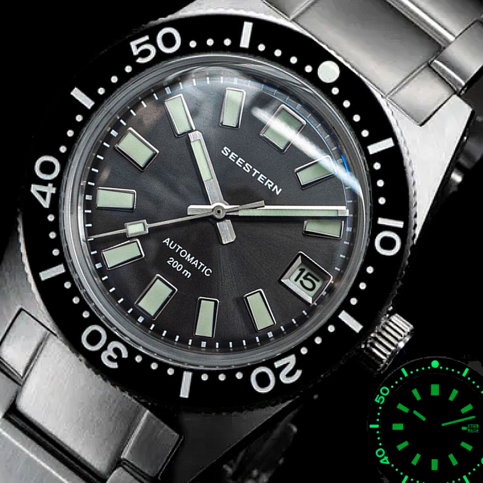 Seestern 62MAS 20ATM Genuine Ceramic NEW LUME Bezel 200m DIVER’S Watch 62MASSLS