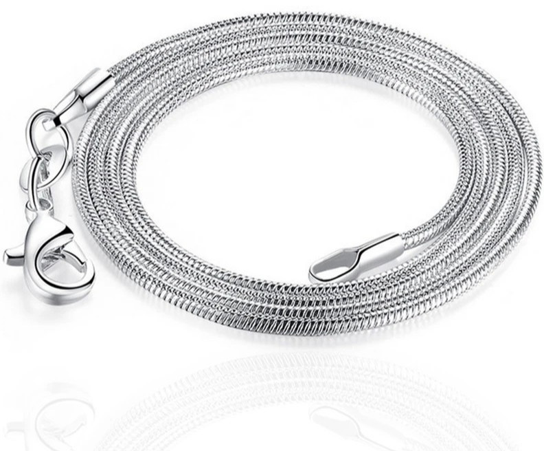 10PCS wholesale 925 sterling solid silver 1MM 16-30inch snake chain necklace
