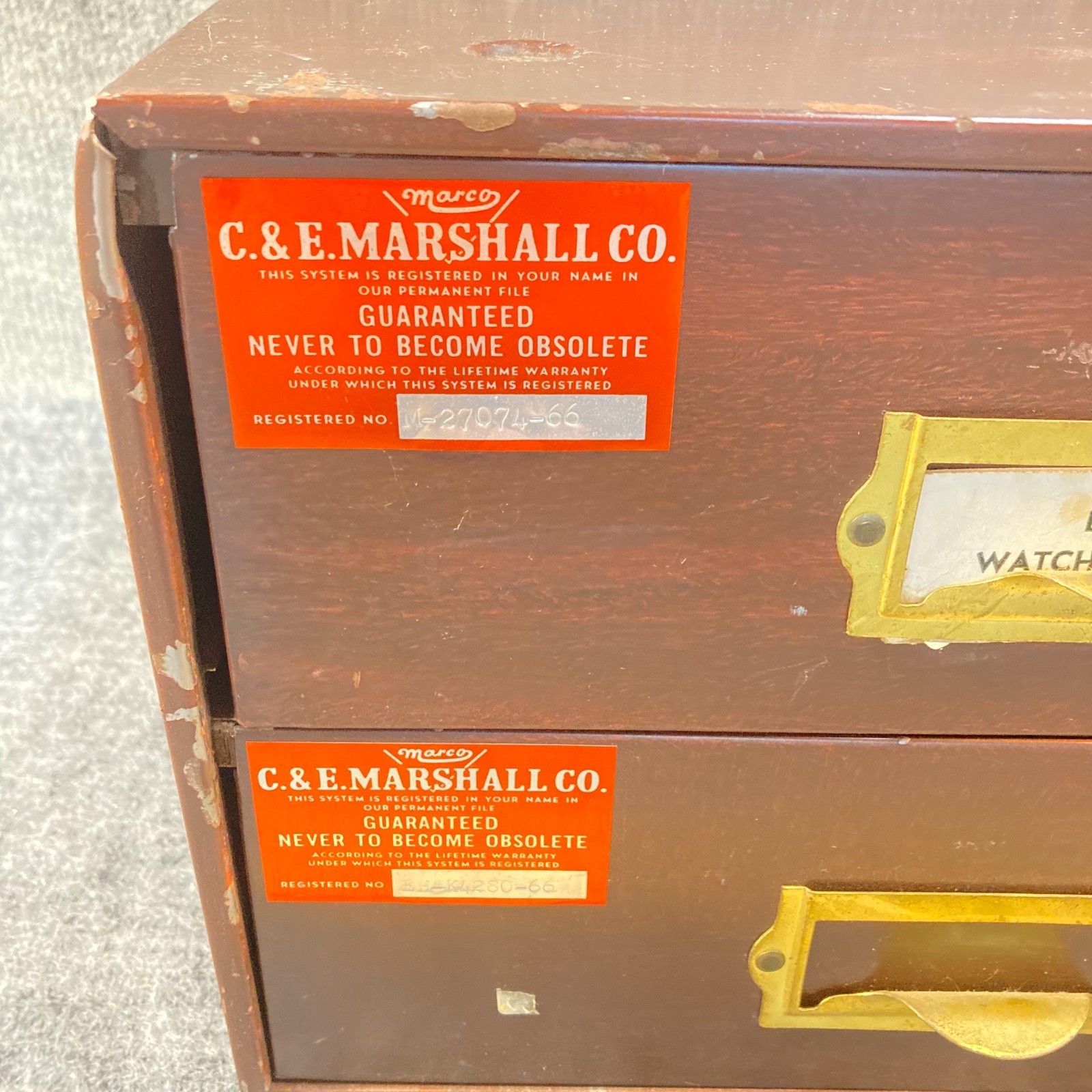 C&E Marshall Metal Cabinet 2 Drawer w/ Elgin Watch Material 200+ Pc
