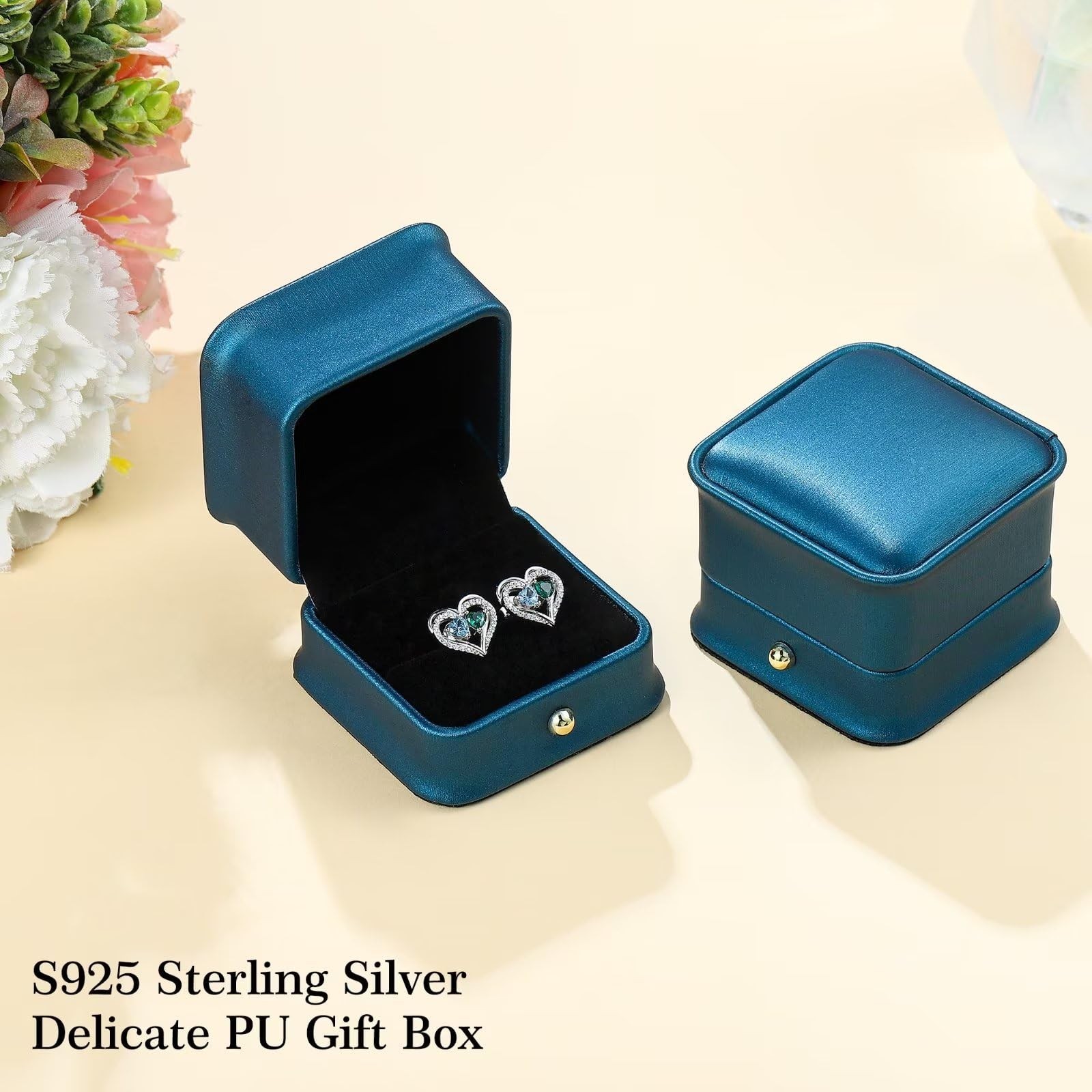 925 Sterling Silver Birthstone Earrings – Perfect Anniversary & Birthday Gifts f