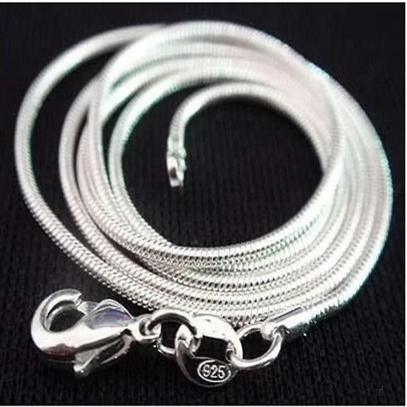 10PCS wholesale 925 sterling solid silver 1MM 16-30inch snake chain necklace