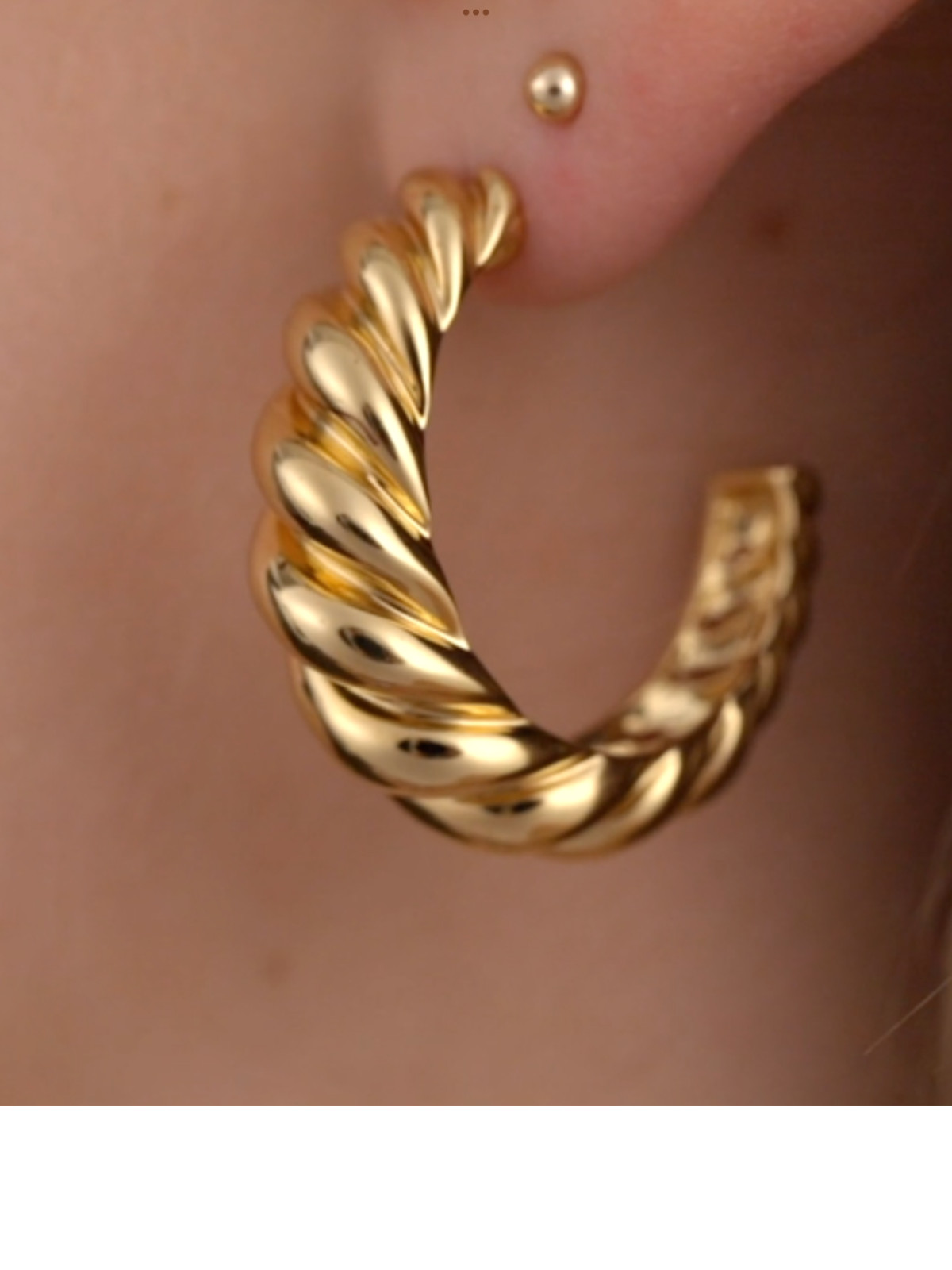 Mejuri large crsecent dome gold vermeil hoop earrings