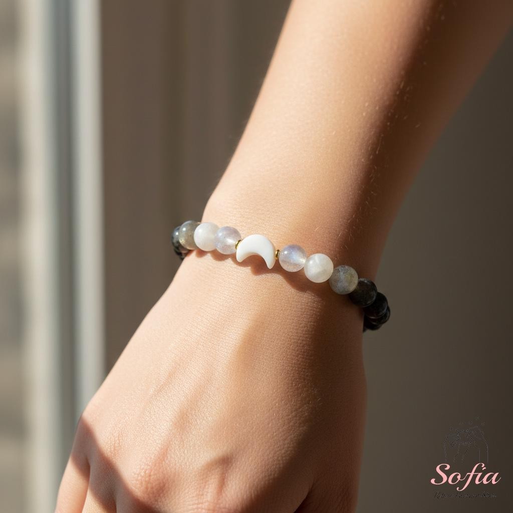 Moon Phase Crystal Bracelet Healing Gemstone Jewelry Gift Free US Shipping