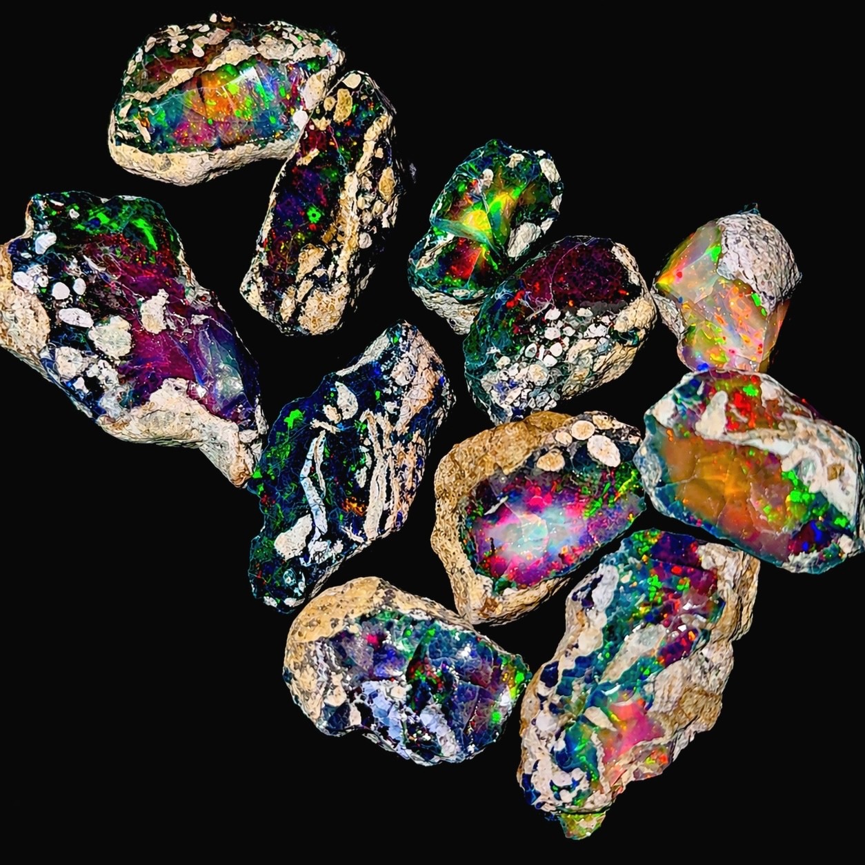 black dry opal rough, Cut grade dry opal large size gemstone, fire raw opal