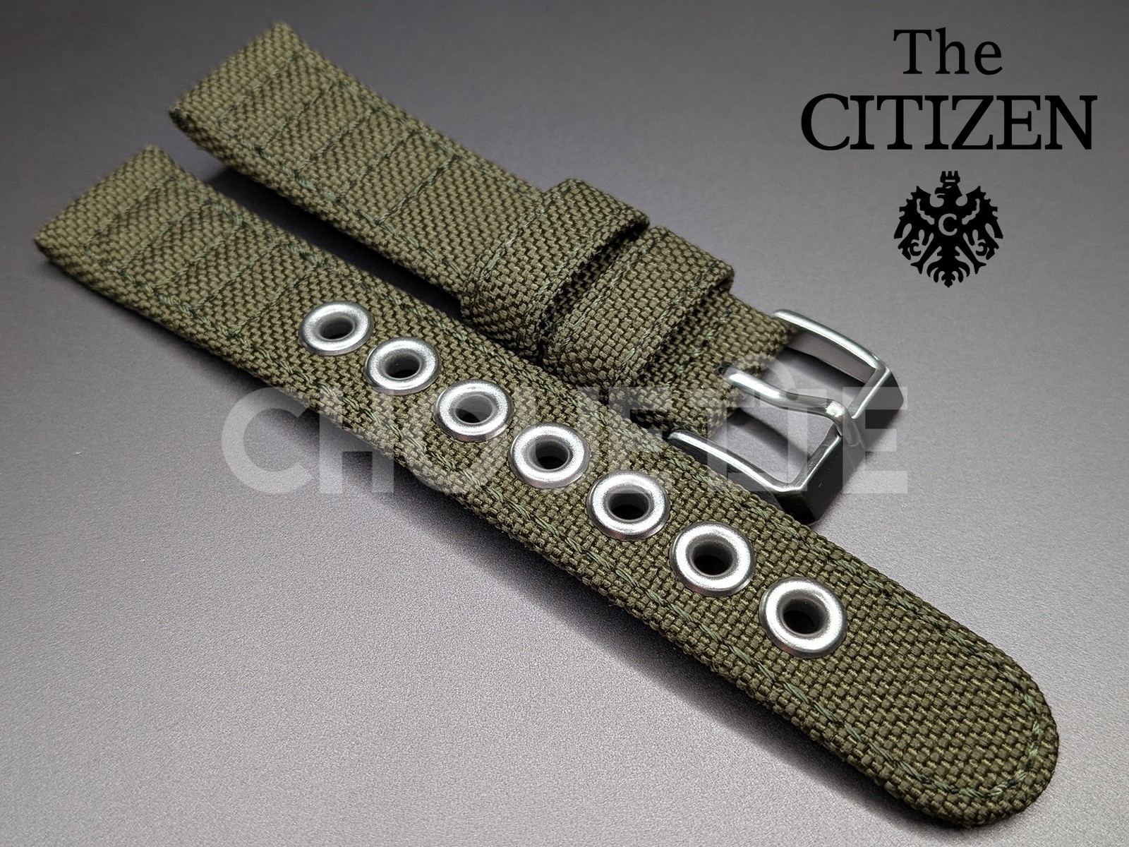 OEM Citizen 18mm Green Canvas Watch Band for Eco-Drive BM8180-03E, E101-S006597