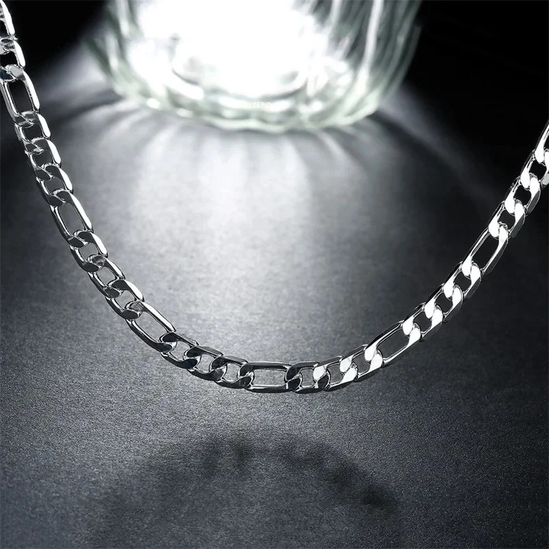 Men’s 925 Sterling Silver 2MM/4MM/6MM/8MM/12MM Chain Necklace 16-30 Inch for Men