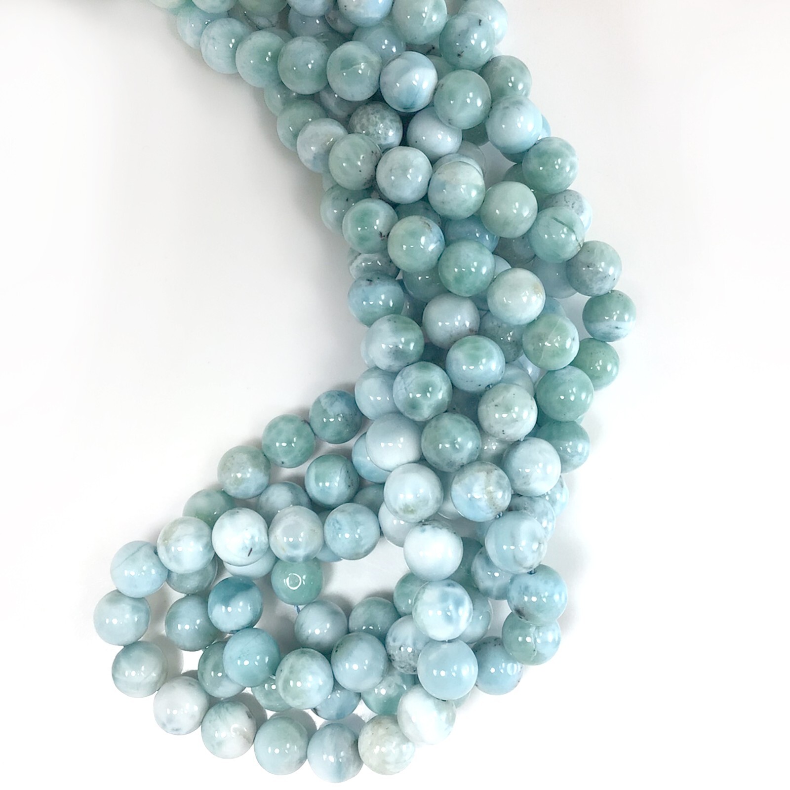 AAA Natural Blue Larimar Round Bead 15″ inch strand 4mm 7mm 10mm 12mm Free Ship