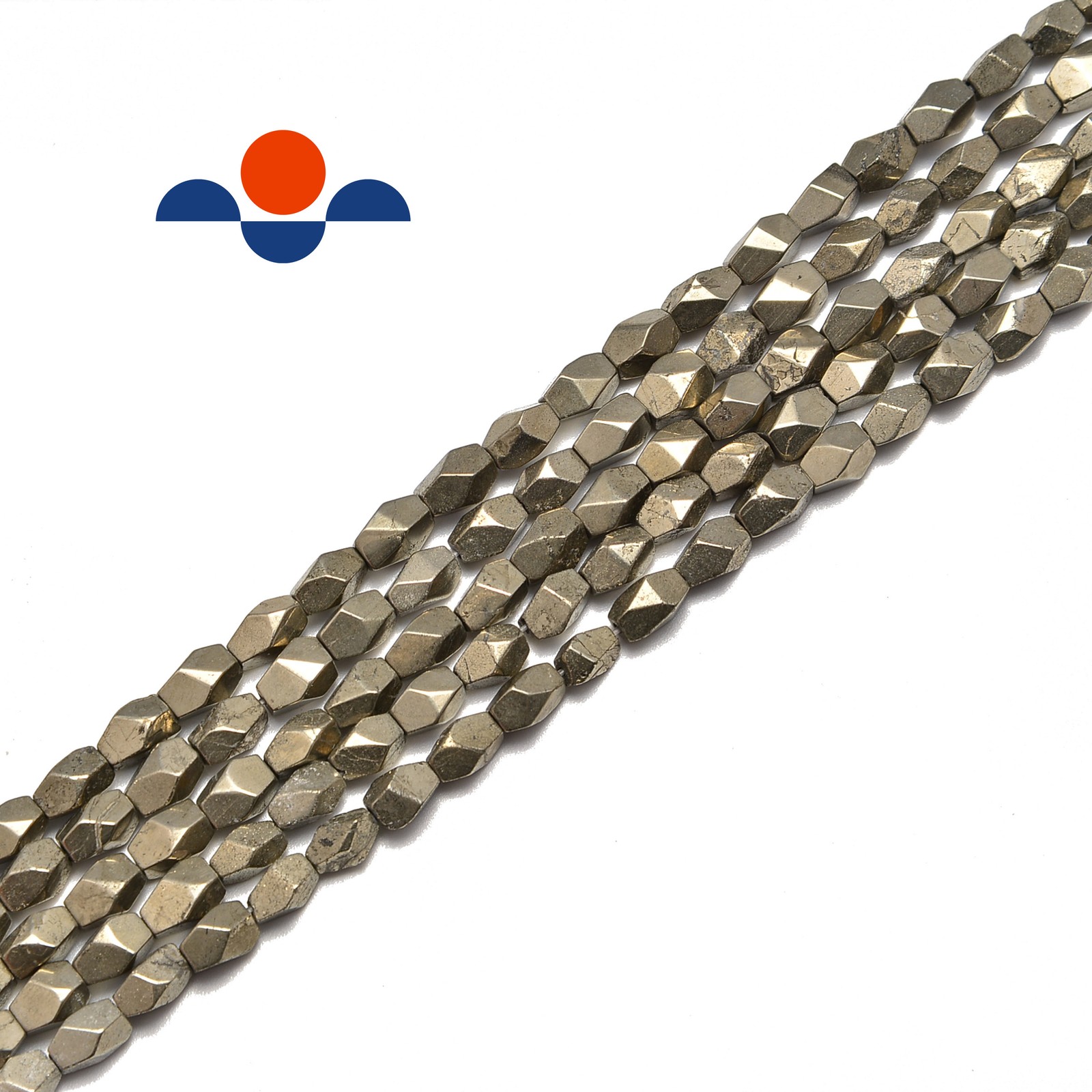 Pyrite Faceted Irregular Nugget Beads Size 5x7mm 15.5″ Strand
