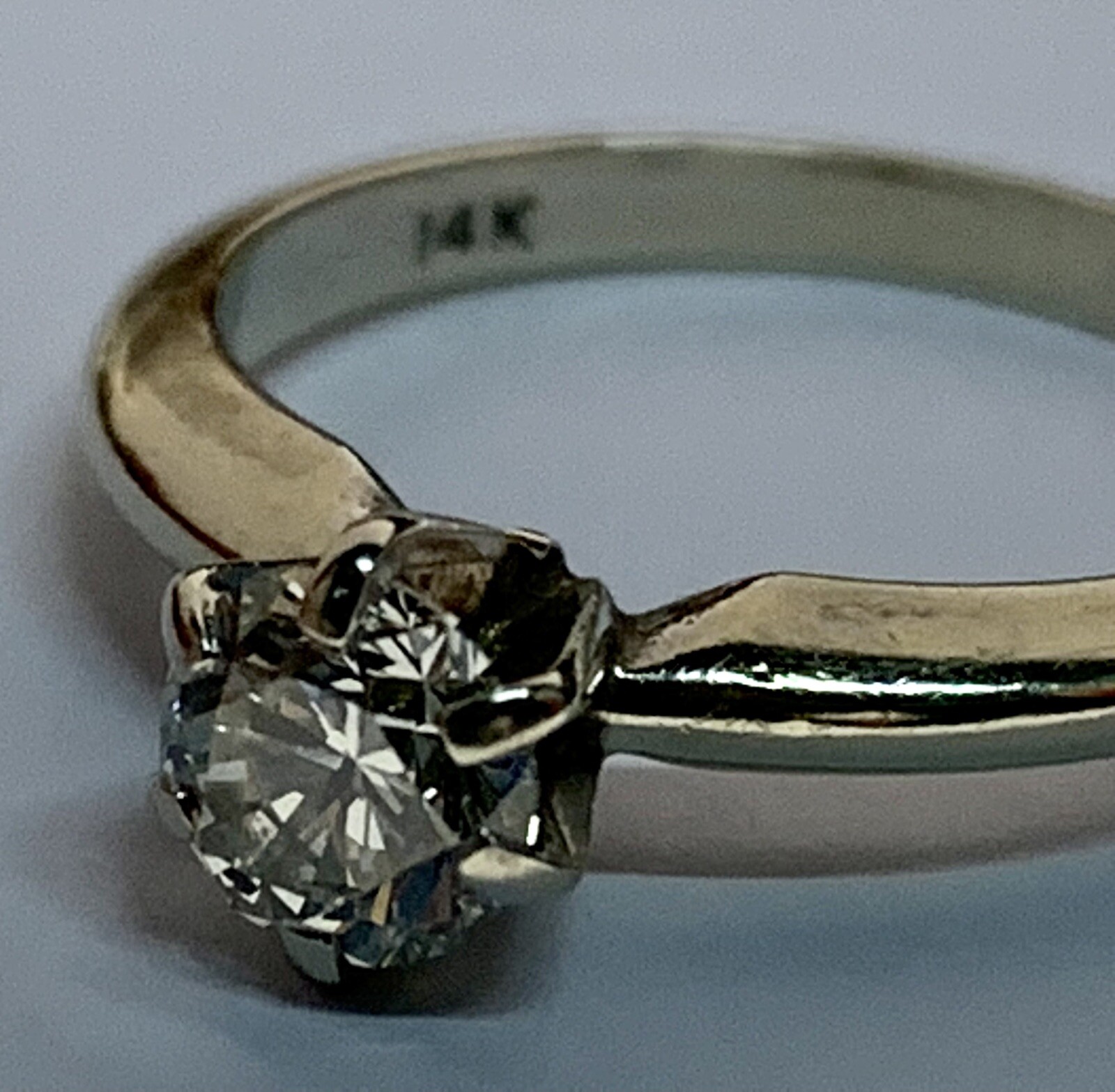 14k Solid Yellow Gold Diamond Ring. Vintage Antique, Estate Natural Earth Mined