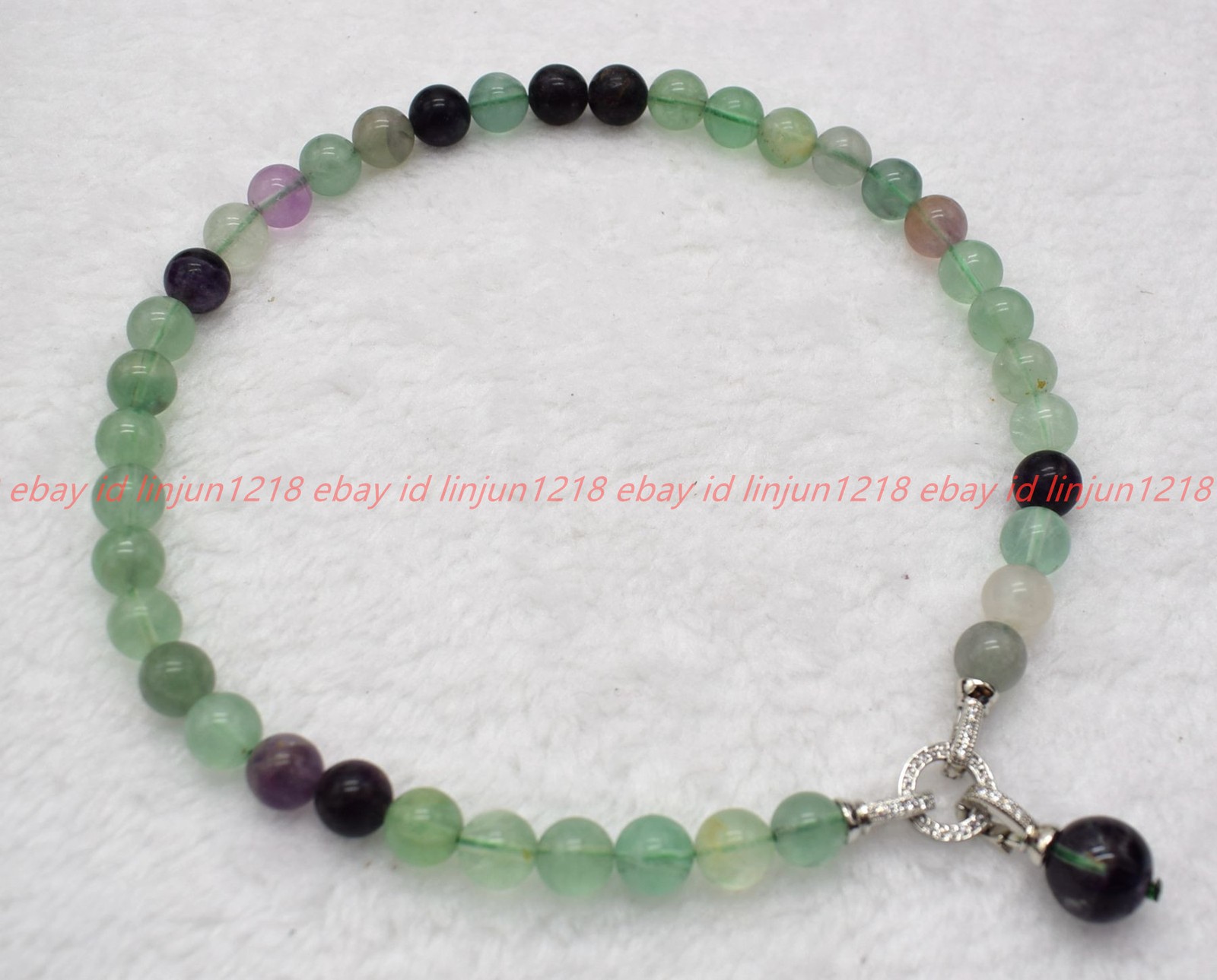 Natural 8/10/12mm Multicolor Fluorite Gems Round Beads Pendant Necklace 16-28in