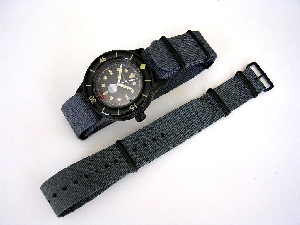 NATO® strap G10 British Admiralty Grey PVD military watchband RAF Bond IW SUISSE