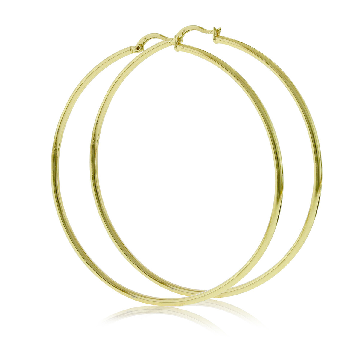 Real 14K Gold Filled Extra Large Round Skinny Hoop Click Top Earrings 30-80mm