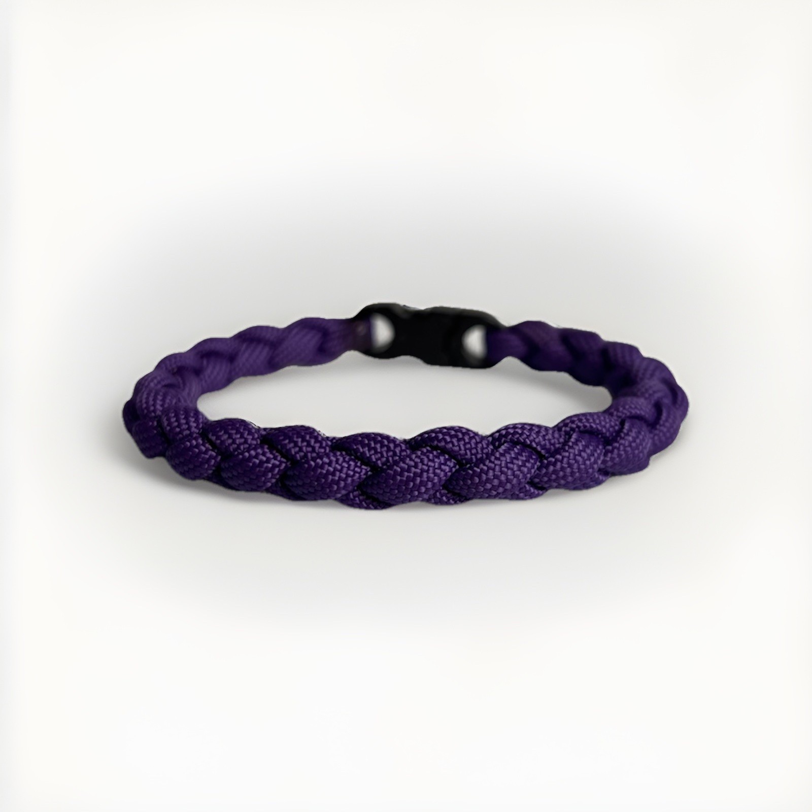 Purple Minimalist Braided Paracord Bracelet Handmade Everyday Wear 8mm