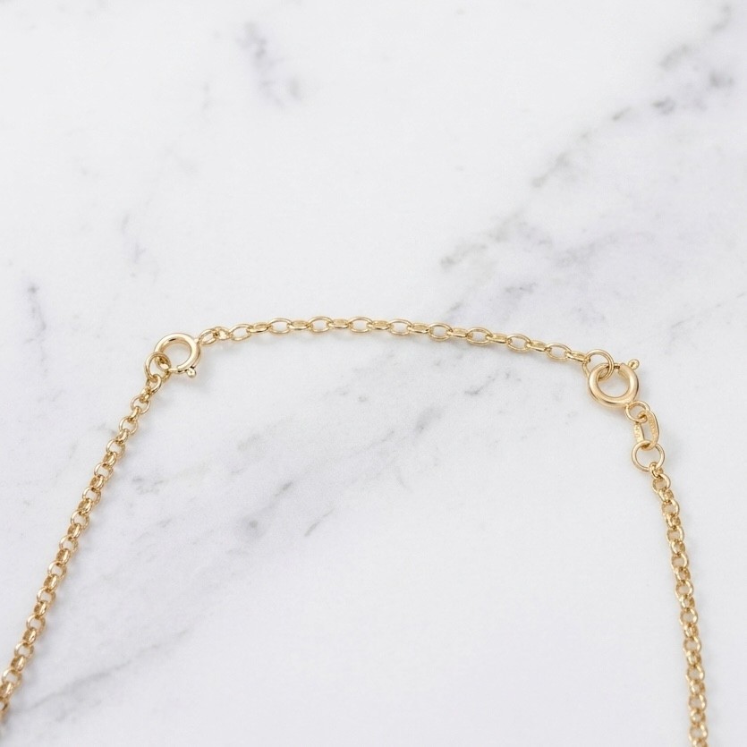 Oval Cable Chain Necklace Extender for Pendant Charm REAL 14K Yellow Gold 2.0mm
