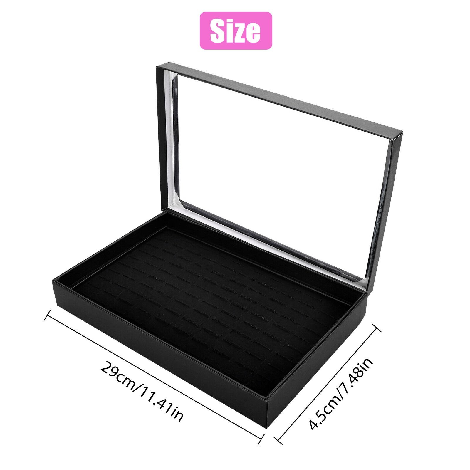 2× Jewelry Ring Display Organizer Tray Holder Earrings Storage Case 100 Slots US