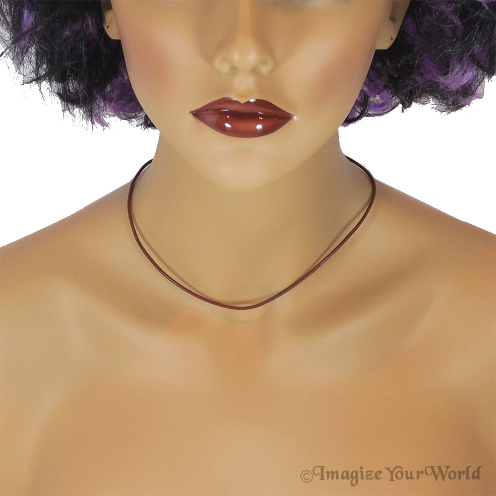 Brown Leather Cord Necklace Custom Handmade choker to 36 inches 16 22 24 30 18 +