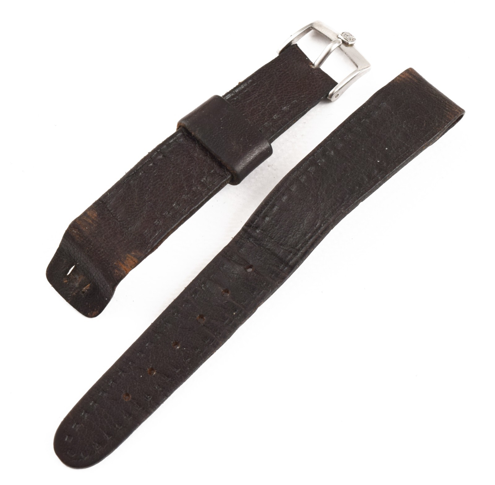 Vintage Ulysse Nardin leather strap for 18mm fixed lugs, with steel buckle (used