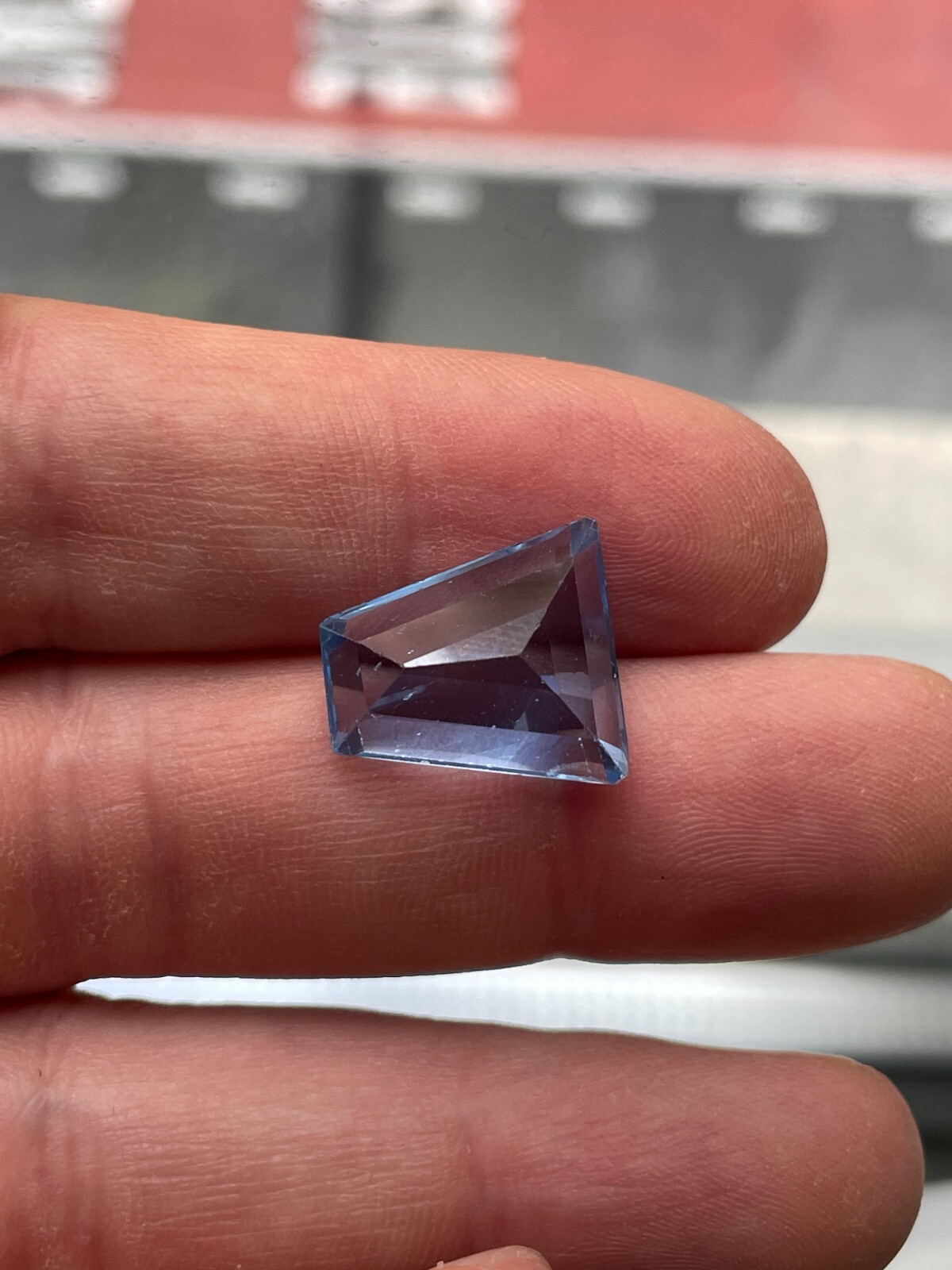 15 Ct Trapezoid Lab-Created Blue Aquamarine Loose Gemstone For Jewelry 16 x 14mm