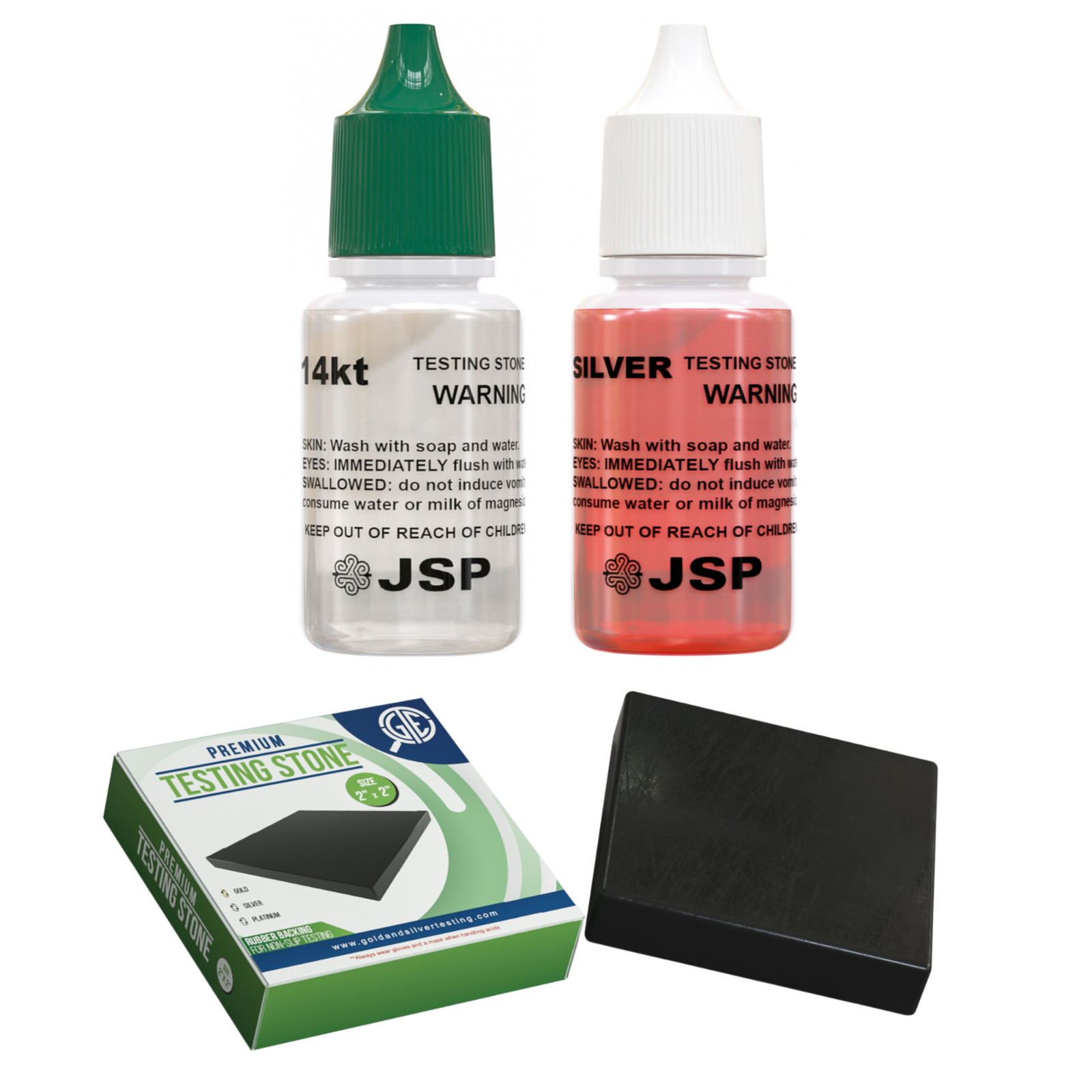GOLD/SILVER Test Acid Tester Kit 10k 14k .999 .925 Sterling Testing Stone Detect