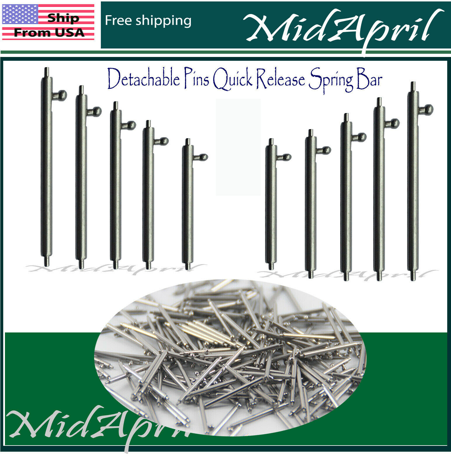 Detachable Watch Spring Bar Stainless Steel -w Handle -quick release