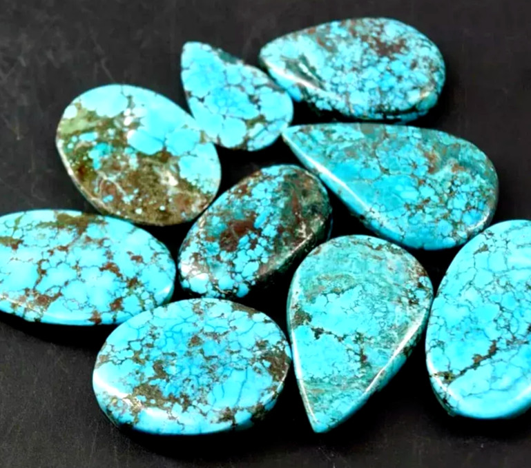 AAA 200 Ct Natural Spiderweb Blue Arizona Turquoise Lot Certified Loose Gemstone
