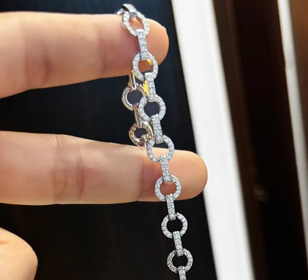 1.8ct Round Cut Lab‑Created Diamond Test Pass VVS1/D 18cm 18K Gold Bracelet