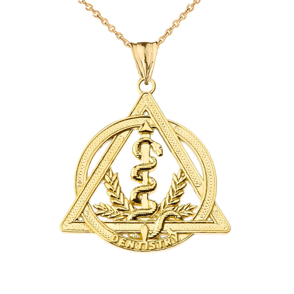 Gold Dentistry Symbol Pendant Necklace (Available In Yellow/Rose/White Gold)