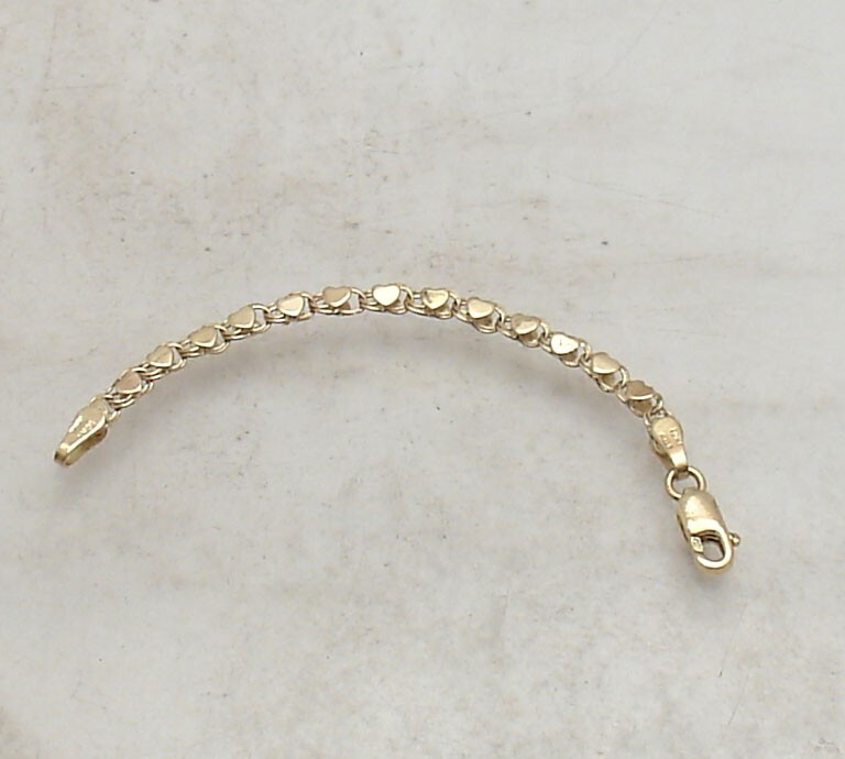 3″ Mirror Heart Extender 4 Necklace Chain Lobster Clasp Real 14K Yellow Gold