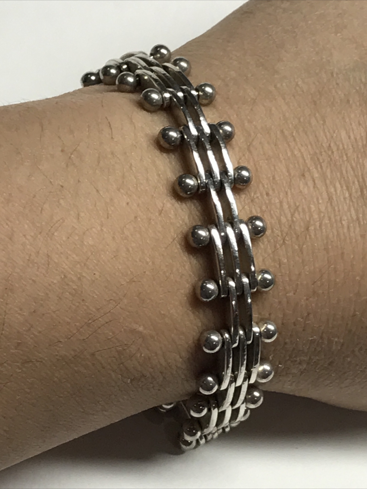Sterling Silver Bracelet Vintage Mexico 6.5” 28.5 Grams