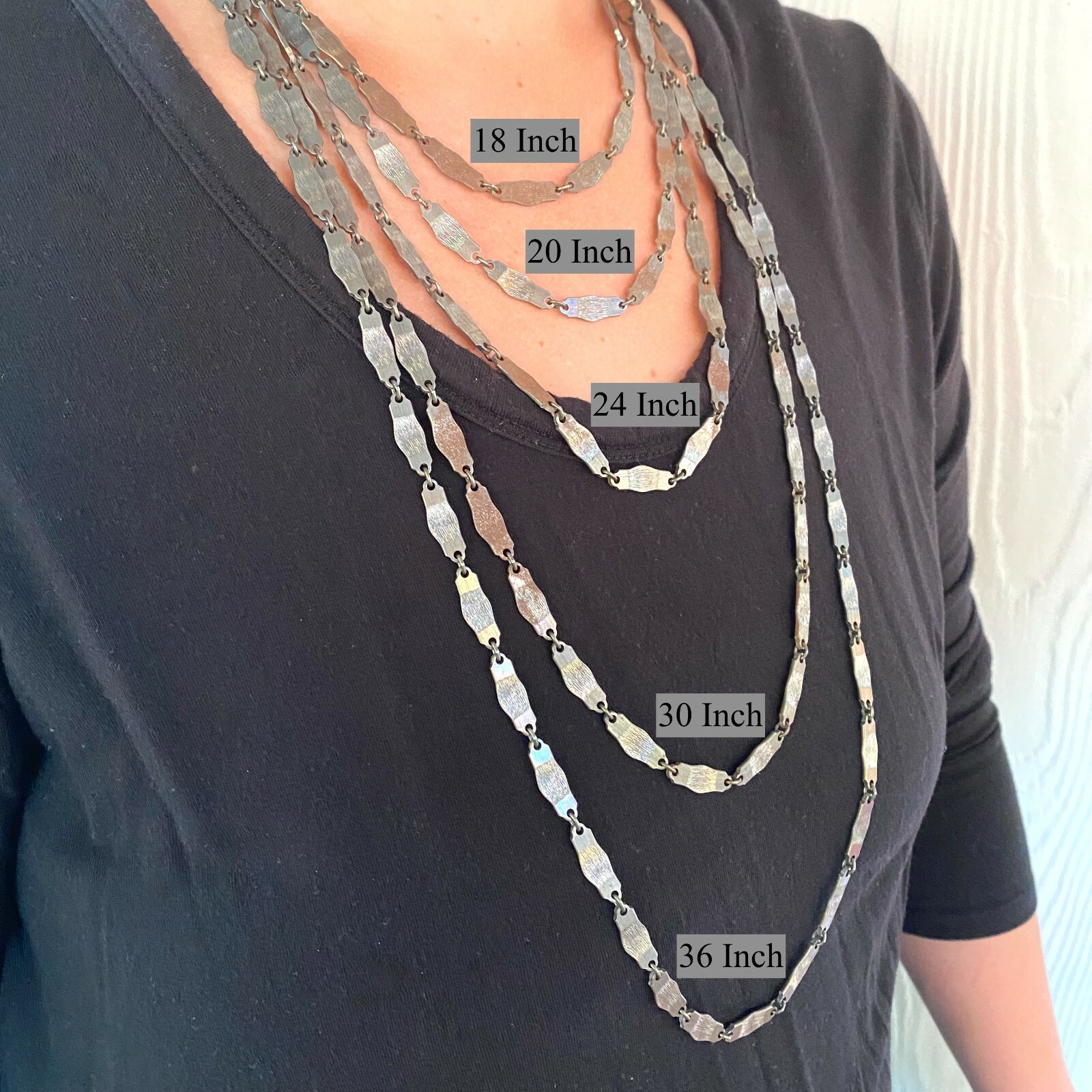 Vintage Rusty Flat Chain Necklace (Avail. In 18″, 20″, 24″, 30″, Or 36″) (FC53)