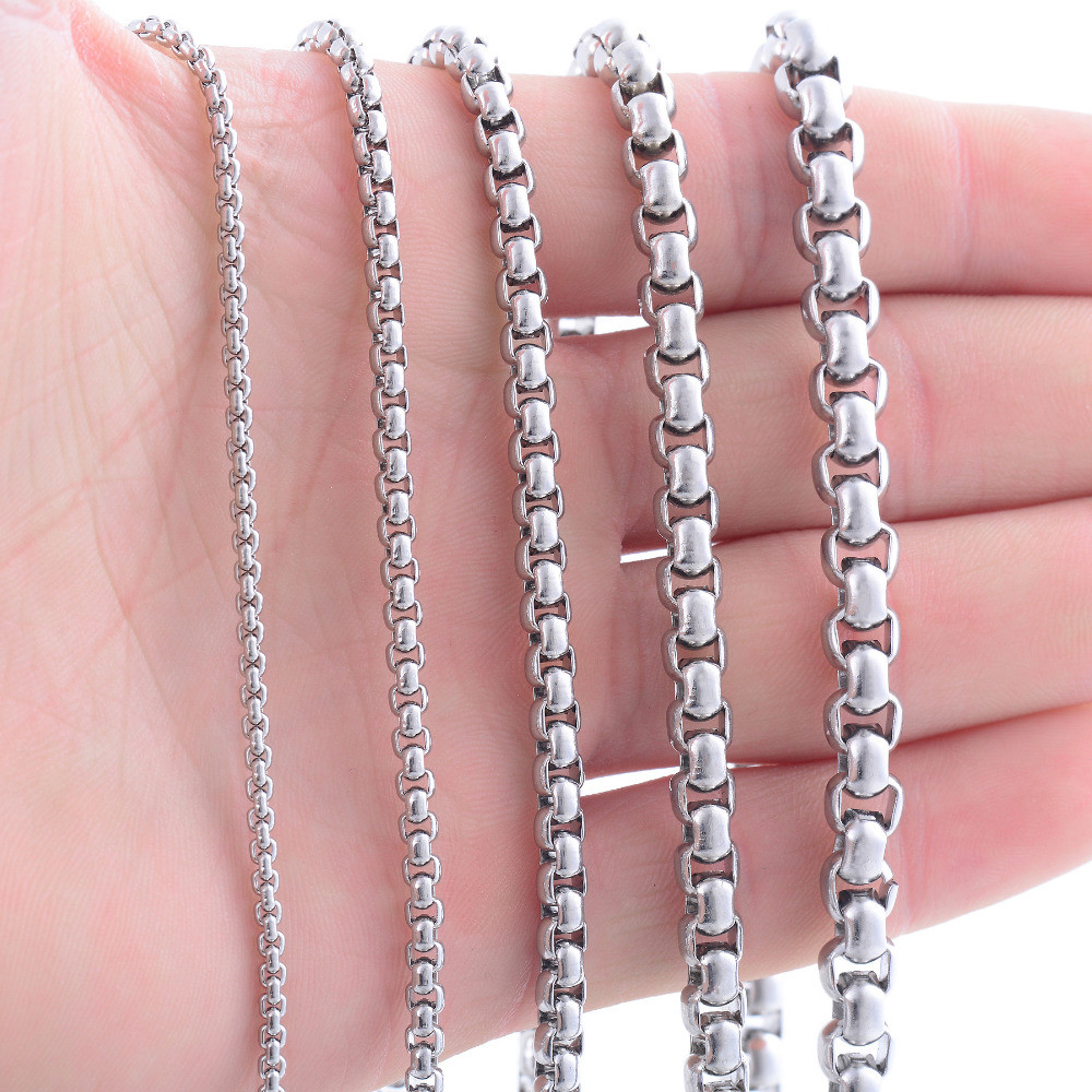316L Stainless Steel 55 cm (21.6 Inch) 2.5 mm Rounded Box Neck Chain Necklace