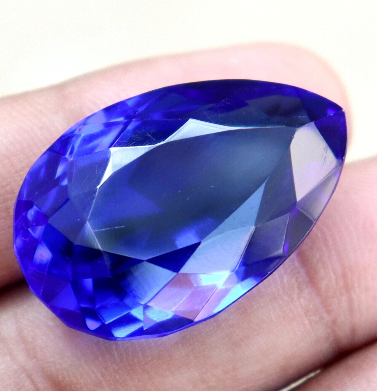 GIE Certified 80.75 Ct Exquisite Natural Blue Topaz Loose Pear Cut Gemstone