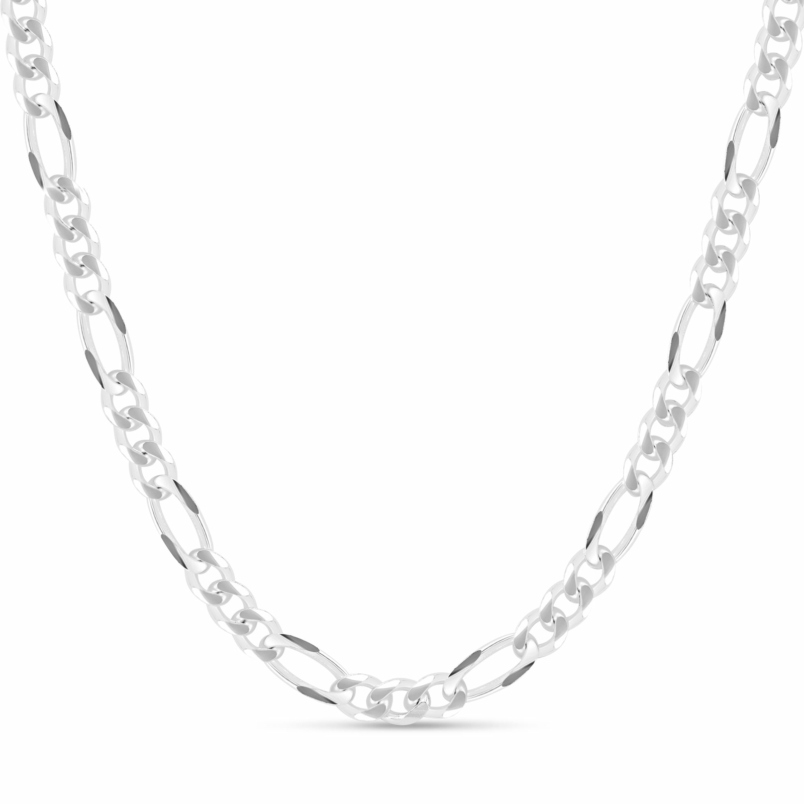 Italy Made .925 Sterling Silver 8mm Solid Figaro Men Necklace Chain In 7 – 30″